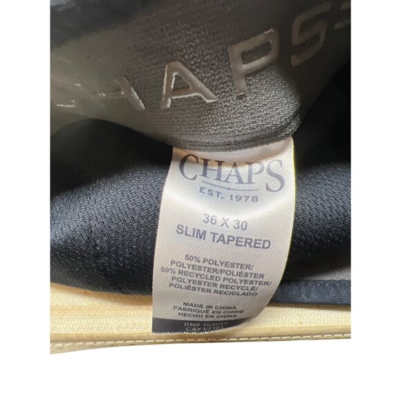 Chaps Mens Slim‎ Tapered Pants 36x30 Navy Polyester Blend - Picture 5 of 5